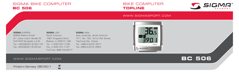 SIGMA BC 506 User Manual | 24 pages