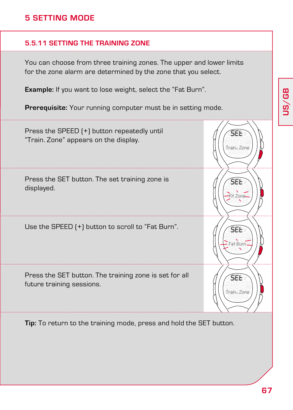11 setting the training zone | SIGMA RC 14.11 User Manual | Page 19 / 50