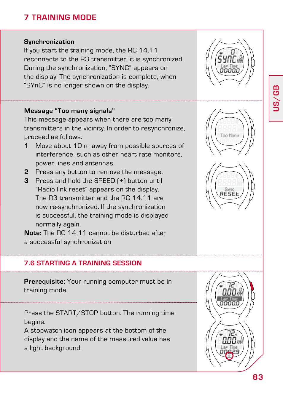 6 starting a training session | SIGMA RC 14.11 User Manual | Page 35 / 50