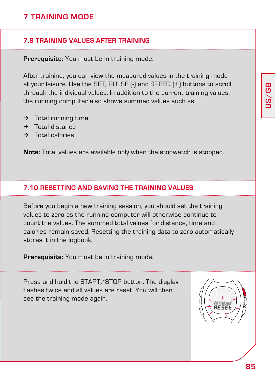9 training values after training, 10 resetting and saving the training values | SIGMA RC 14.11 User Manual | Page 37 / 50