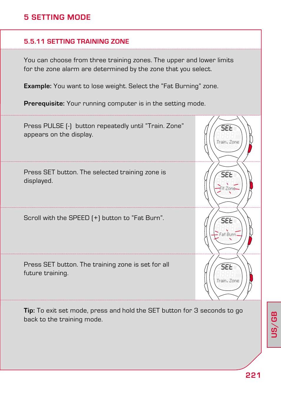 11 setting training zone | SIGMA RC 1209 User Manual | Page 17 / 36