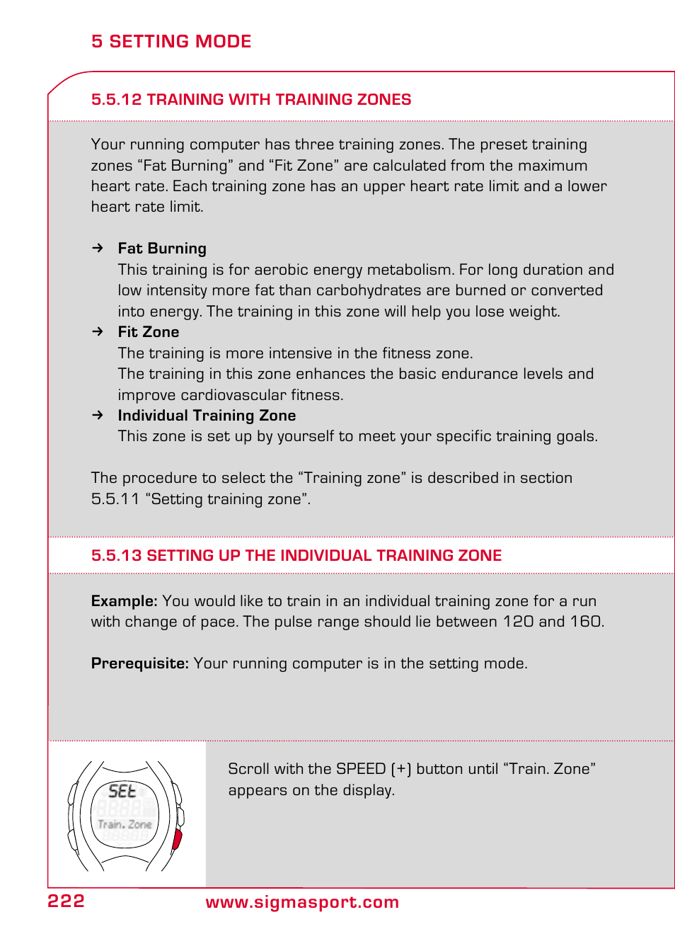 12 training with training zones, 13 setting up the individual training zone | SIGMA RC 1209 User Manual | Page 18 / 36