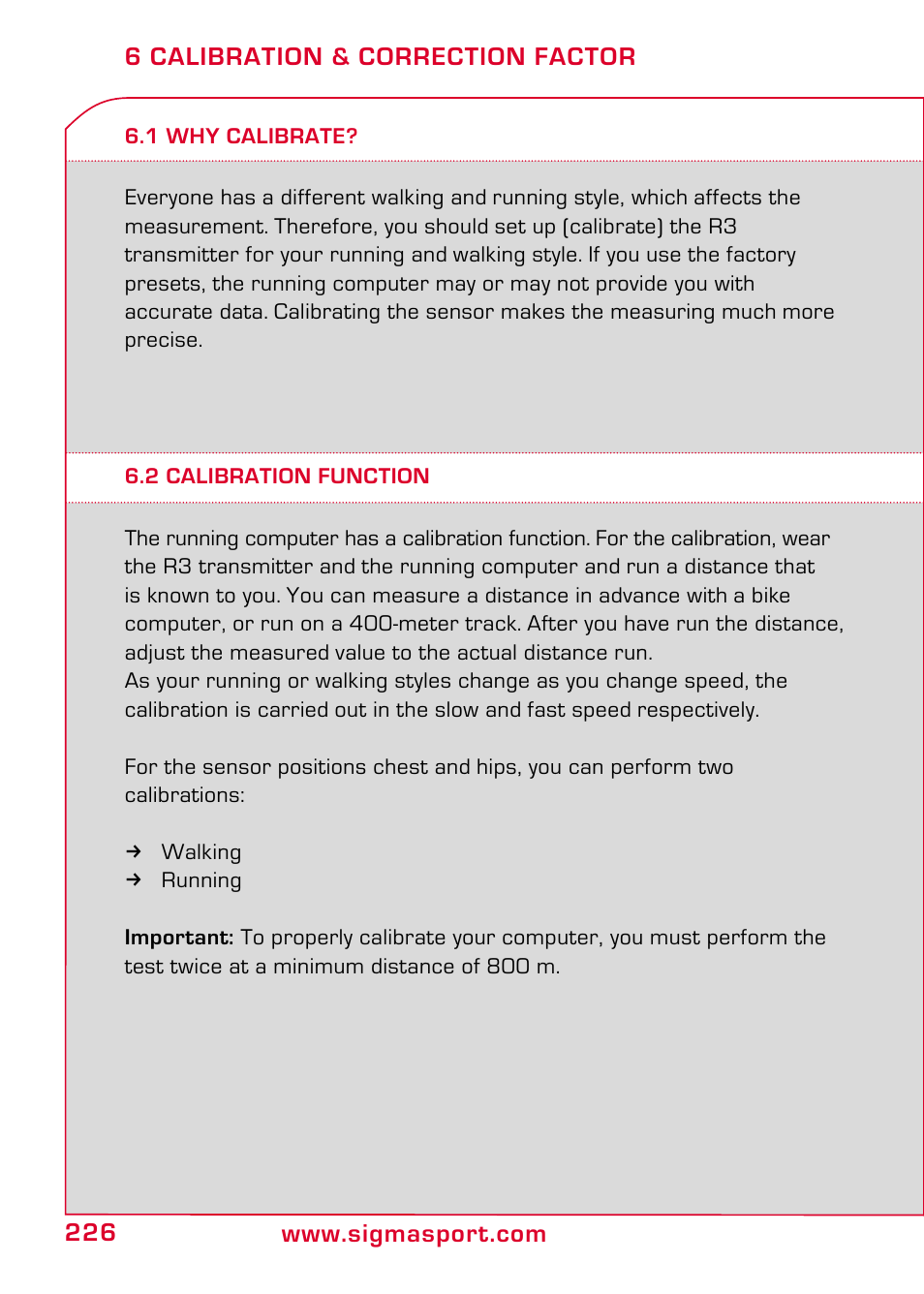 6 calibration & correction factor, 1 why calibrate, 2 calibration function | SIGMA RC 1209 User Manual | Page 22 / 36