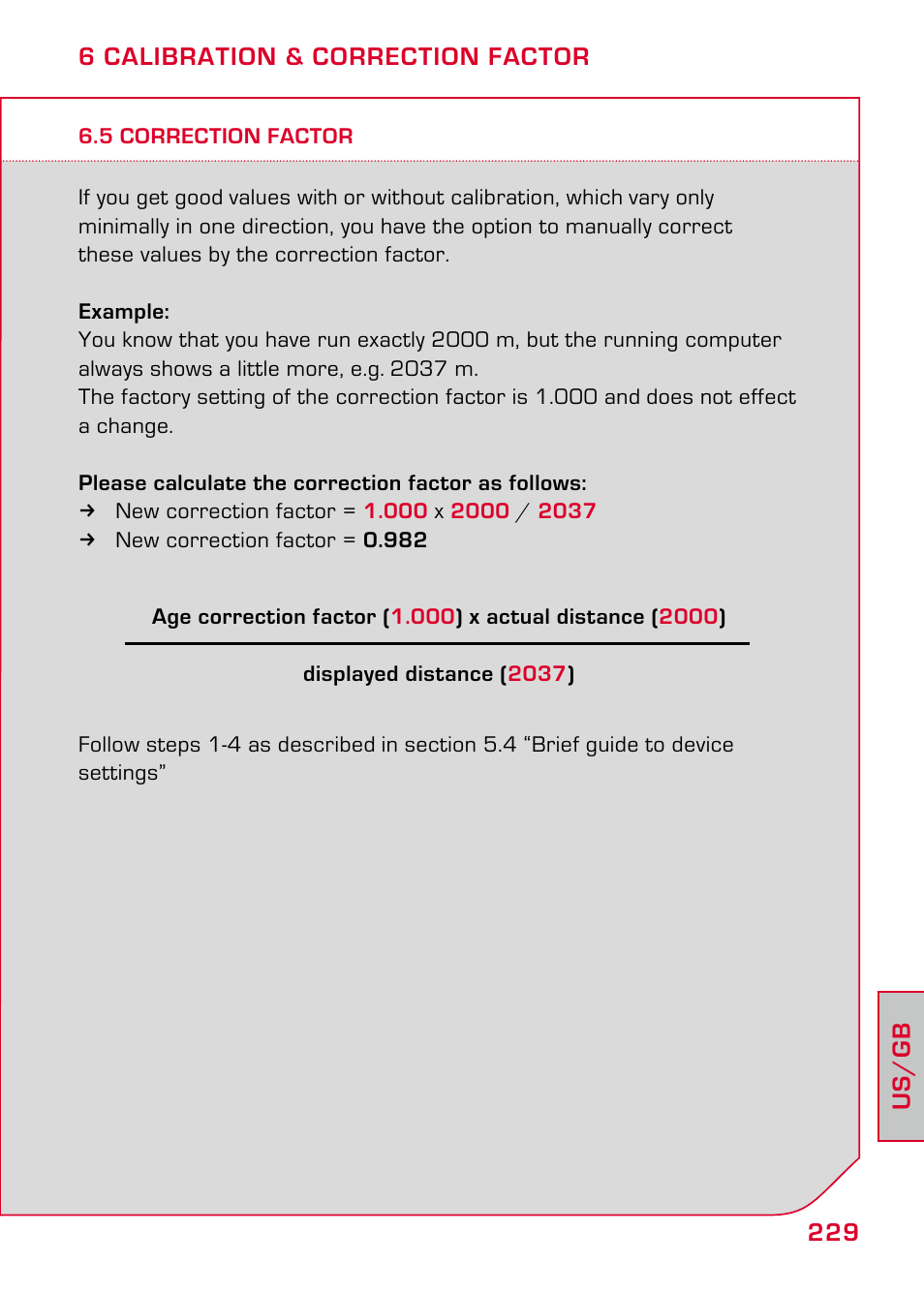 5 correction factor | SIGMA RC 1209 User Manual | Page 25 / 36