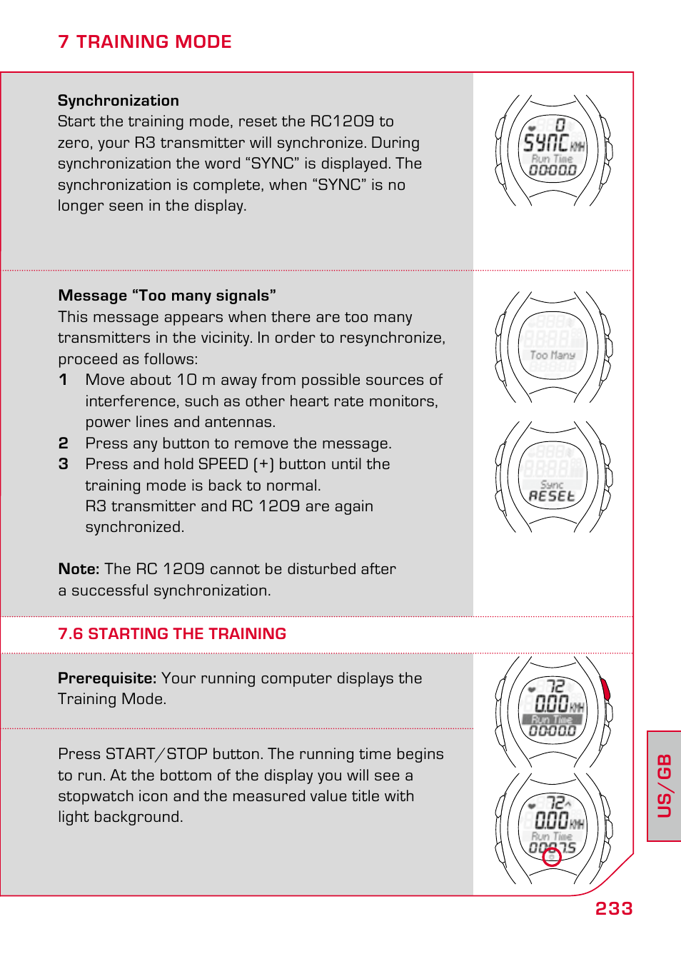 6 starting the training | SIGMA RC 1209 User Manual | Page 29 / 36