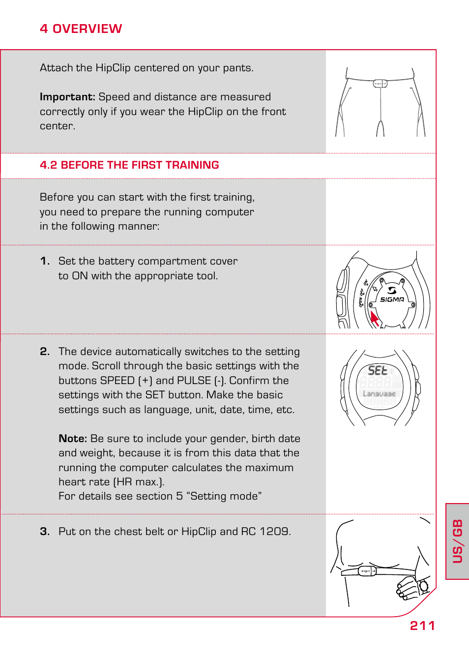 2 before the first training | SIGMA RC 1209 User Manual | Page 7 / 36