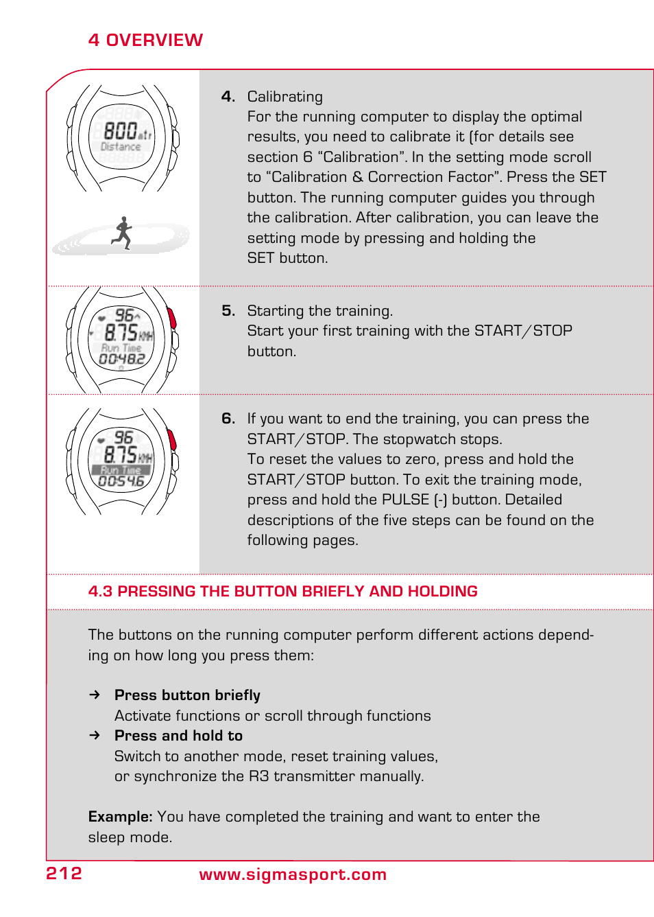 3 pressing the button briefly and holding | SIGMA RC 1209 User Manual | Page 8 / 36