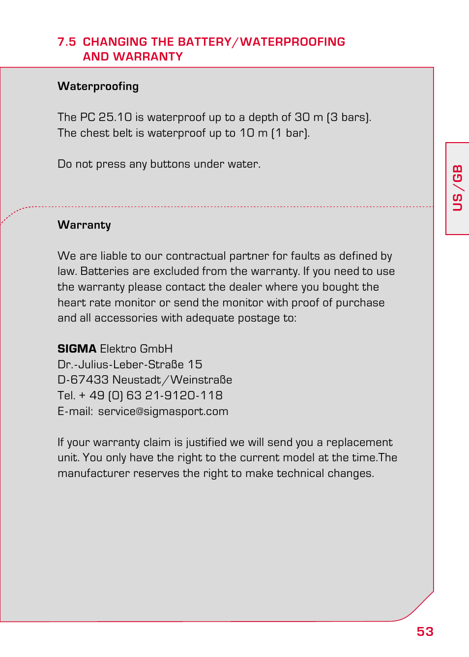 SIGMA PC 25.10 User Manual | Page 27 / 29