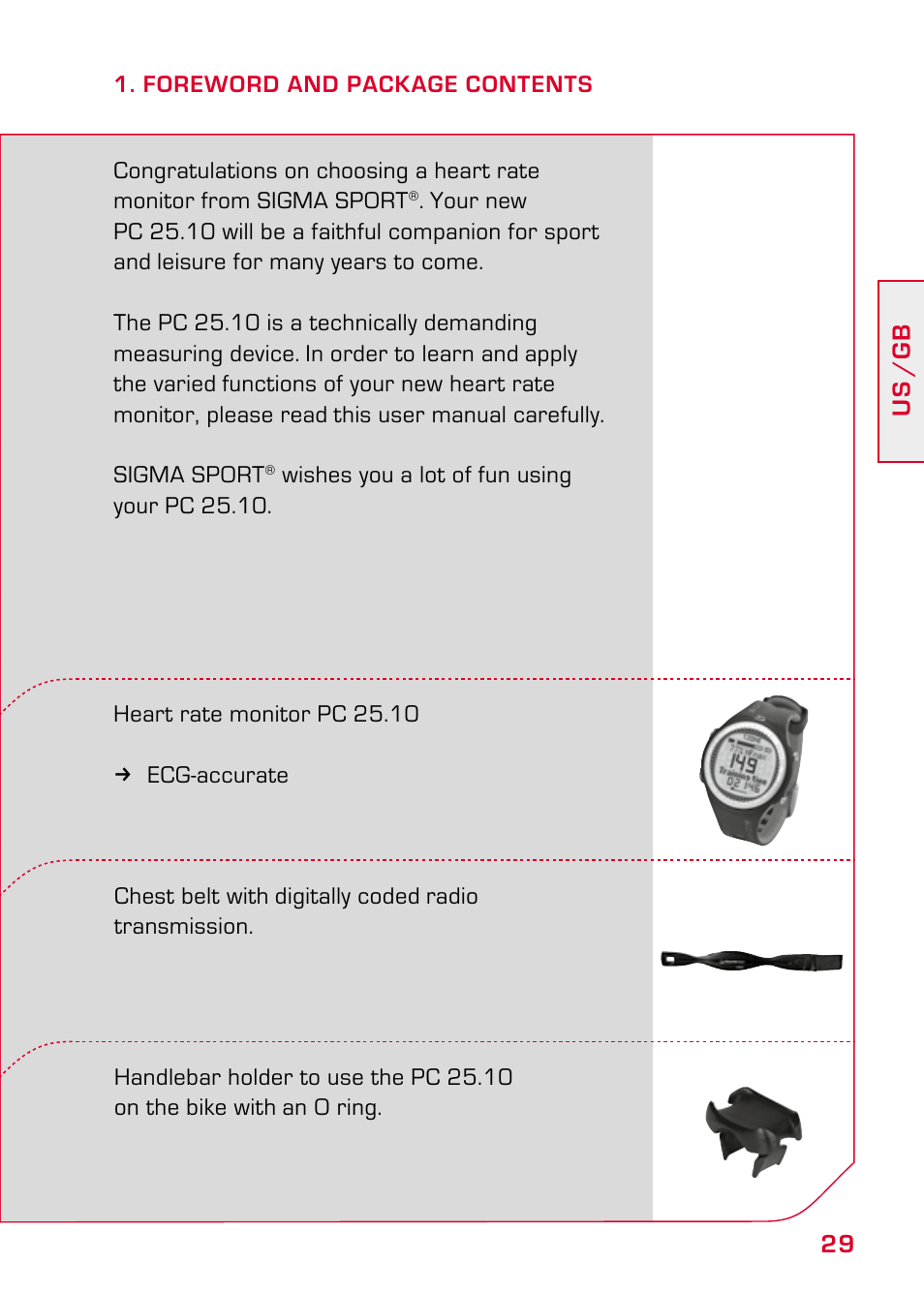 Foreword and package contents | SIGMA PC 25.10 User Manual | Page 3 / 29