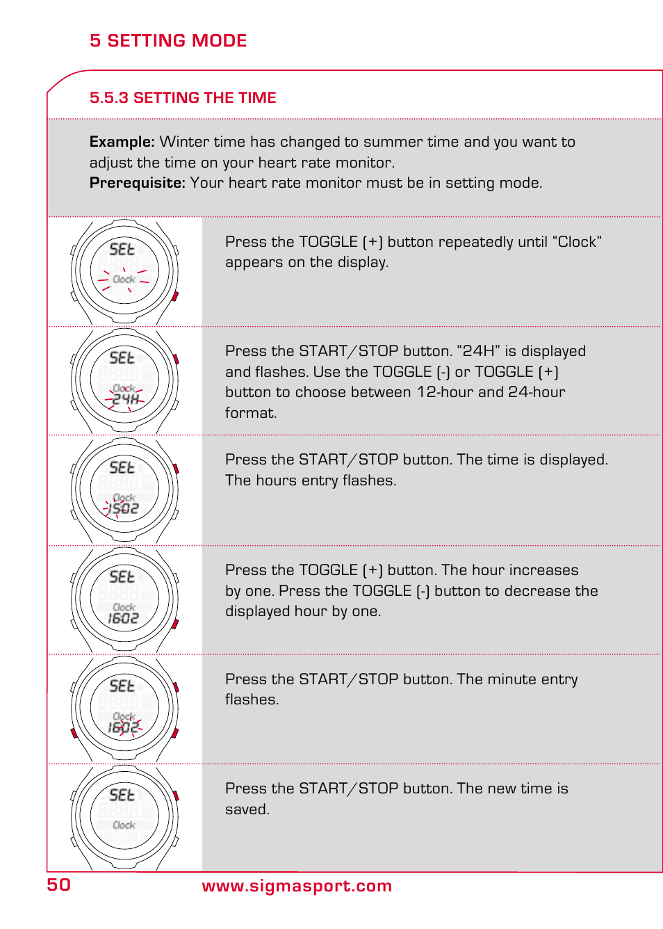 3 setting the time | SIGMA PC 15.11 User Manual | Page 16 / 36