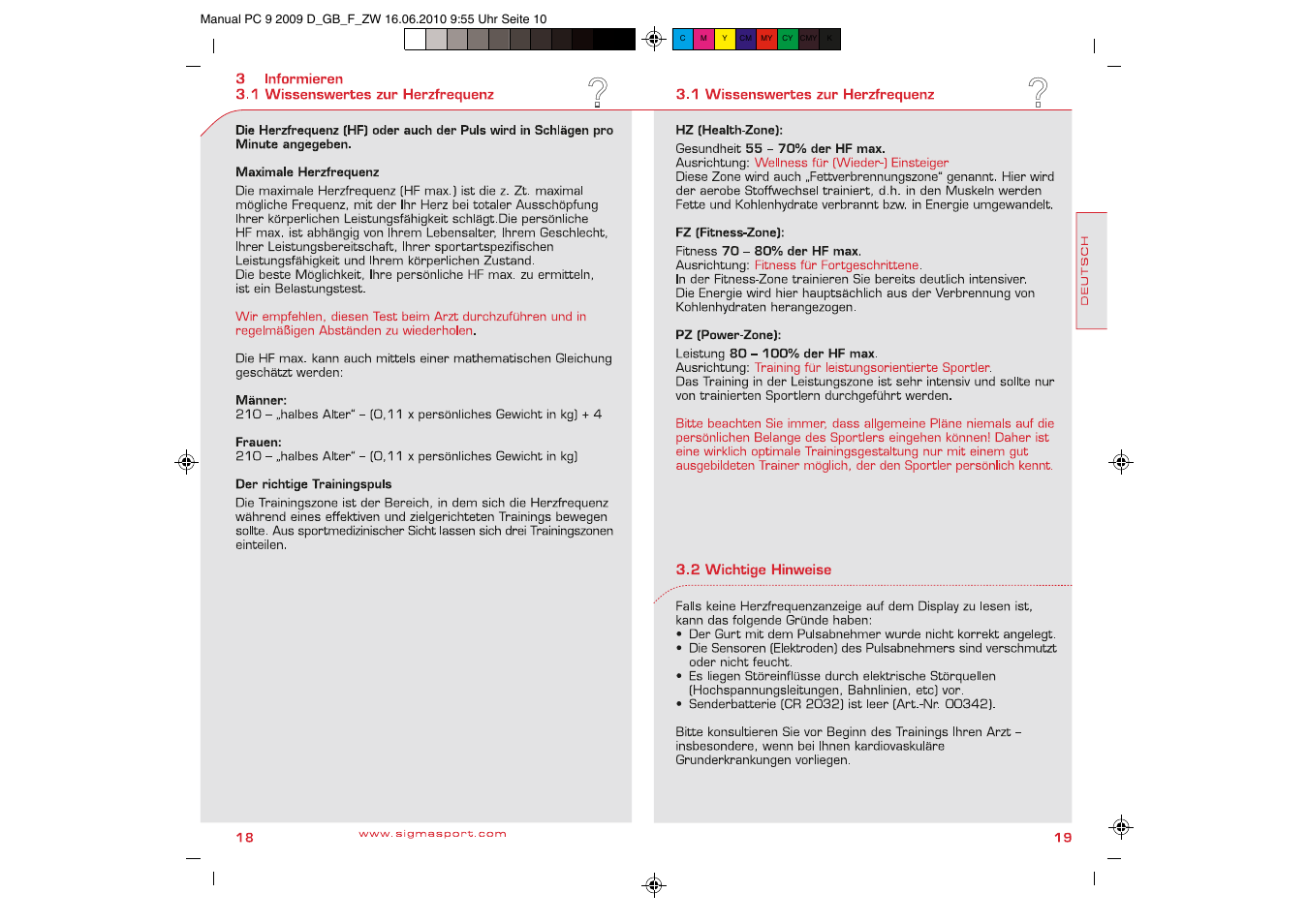 SIGMA PC 9 User Manual | Page 10 / 32