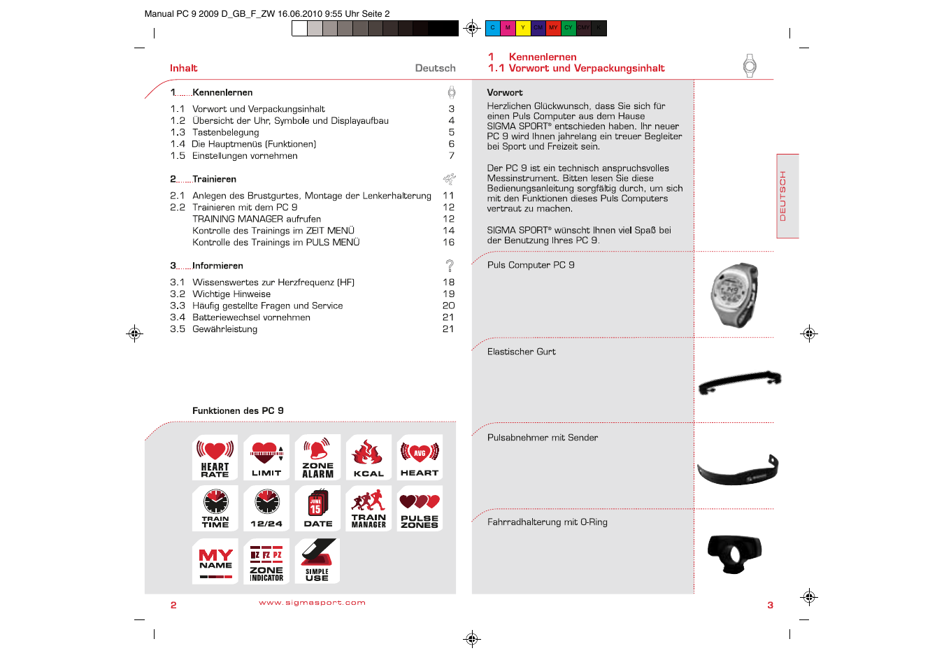 SIGMA PC 9 User Manual | Page 2 / 32