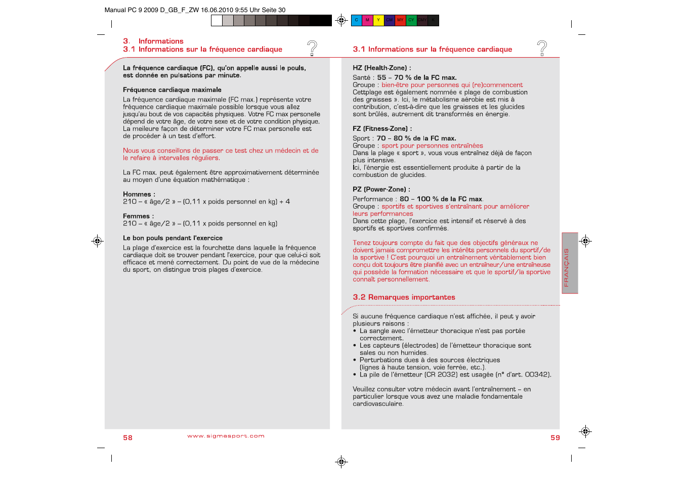 SIGMA PC 9 User Manual | Page 30 / 32