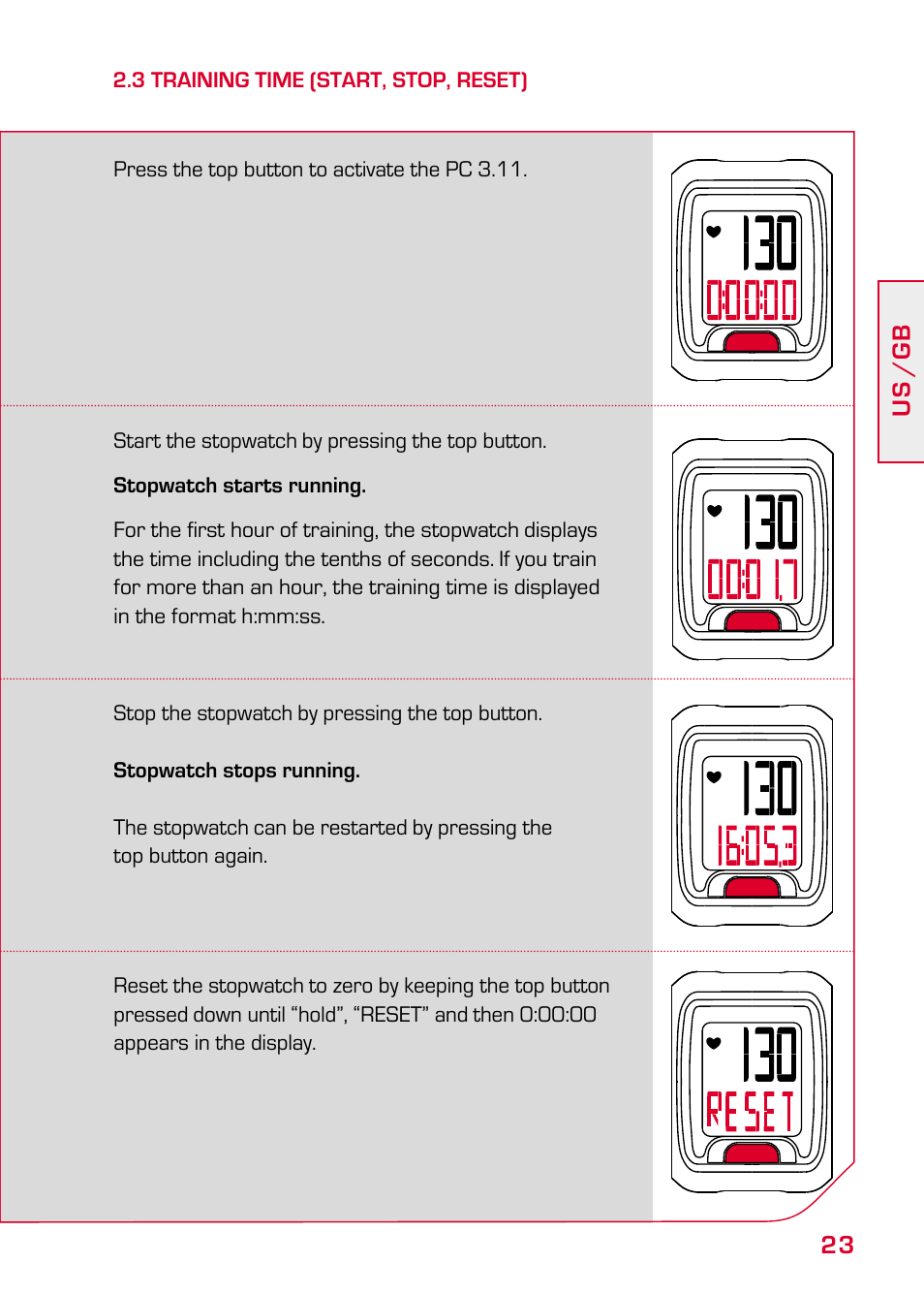 3 training time (start, stop, reset) | SIGMA PC 3.11 User Manual | Page 9 / 17