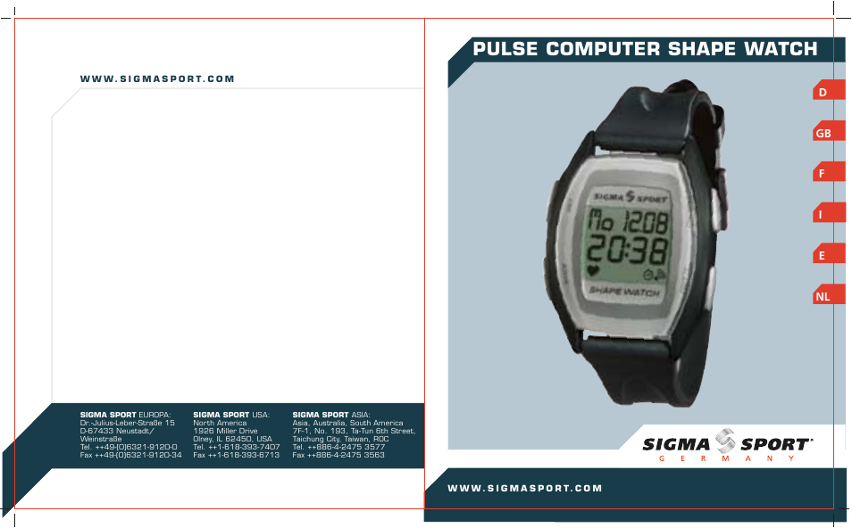 SIGMA Shape Watch User Manual | 40 pages