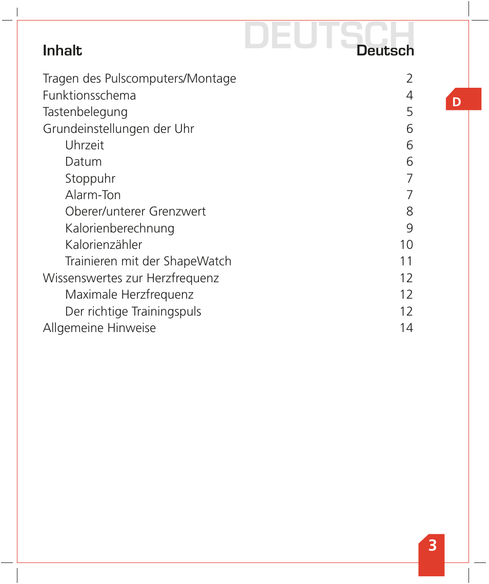 Deutsch | SIGMA Shape Watch User Manual | Page 4 / 40