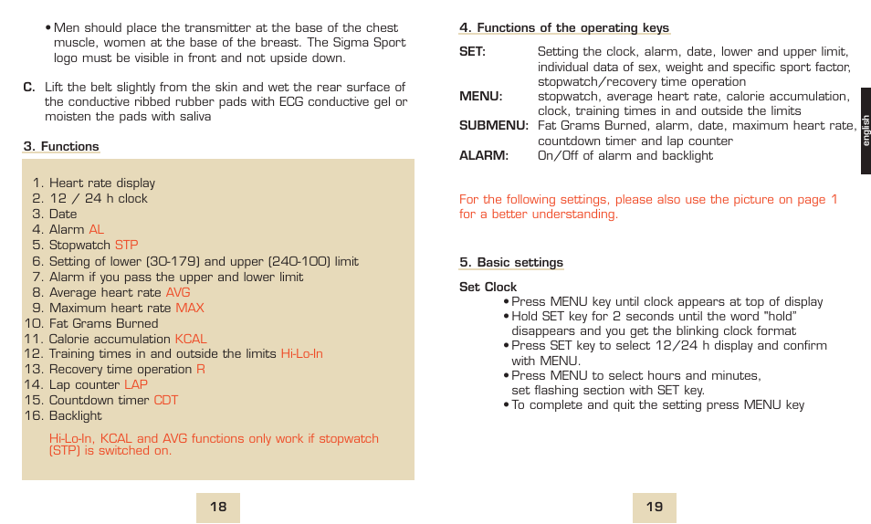 SIGMA PC 1600 User Manual | Page 12 / 46