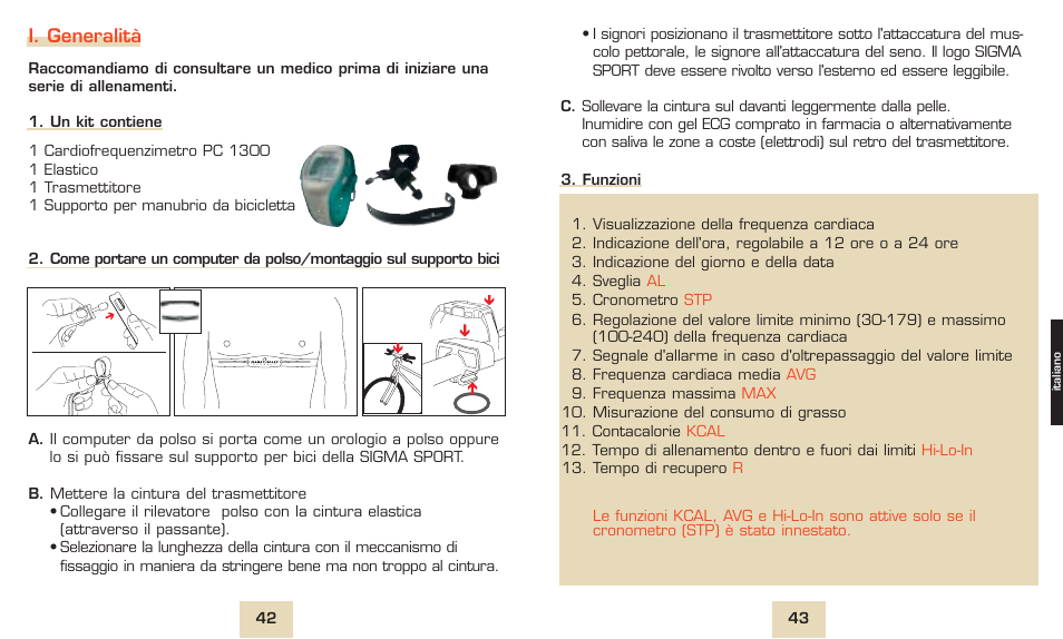 I. generalità | SIGMA PC 1300 User Manual | Page 24 / 42