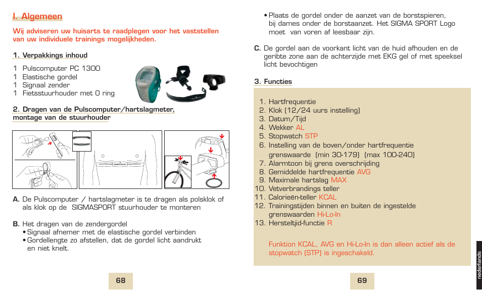 I. algemeen | SIGMA PC 1300 User Manual | Page 37 / 42