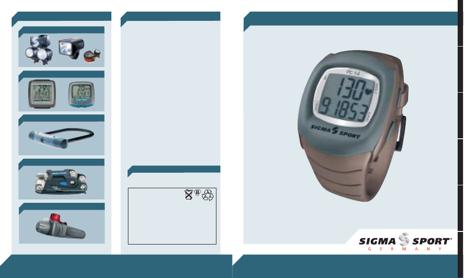 Pulse computer pc 14, Contact cycle accessories | SIGMA PC 14 User Manual | Page 2 / 44