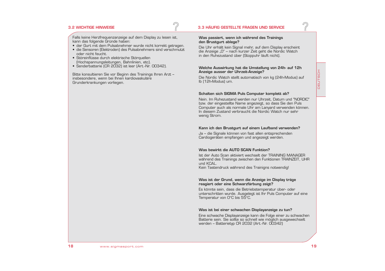 SIGMA Nordic Watch User Manual | Page 10 / 32
