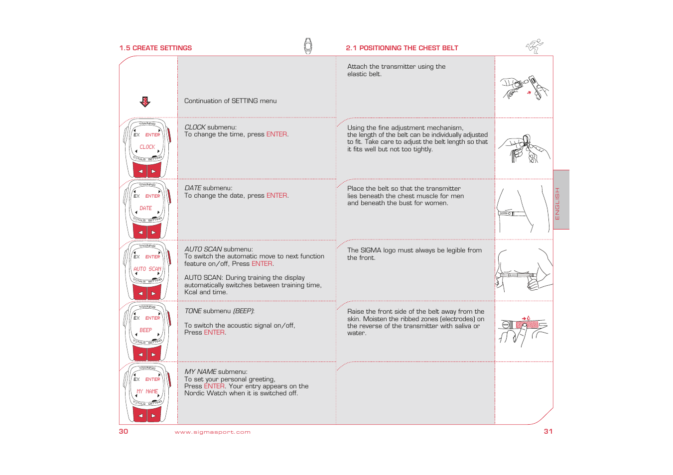 SIGMA Nordic Watch User Manual | Page 16 / 32