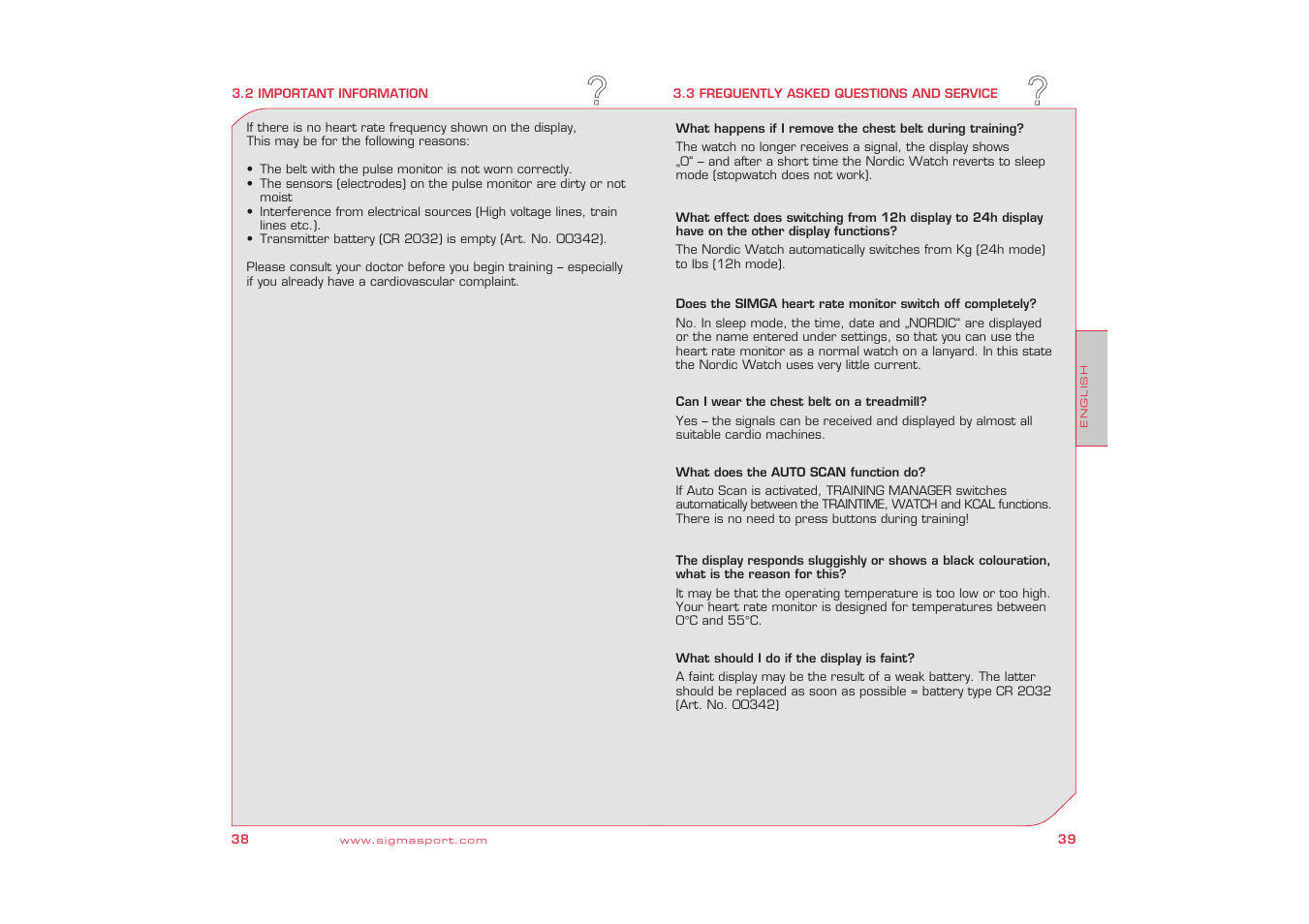 SIGMA Nordic Watch User Manual | Page 20 / 32