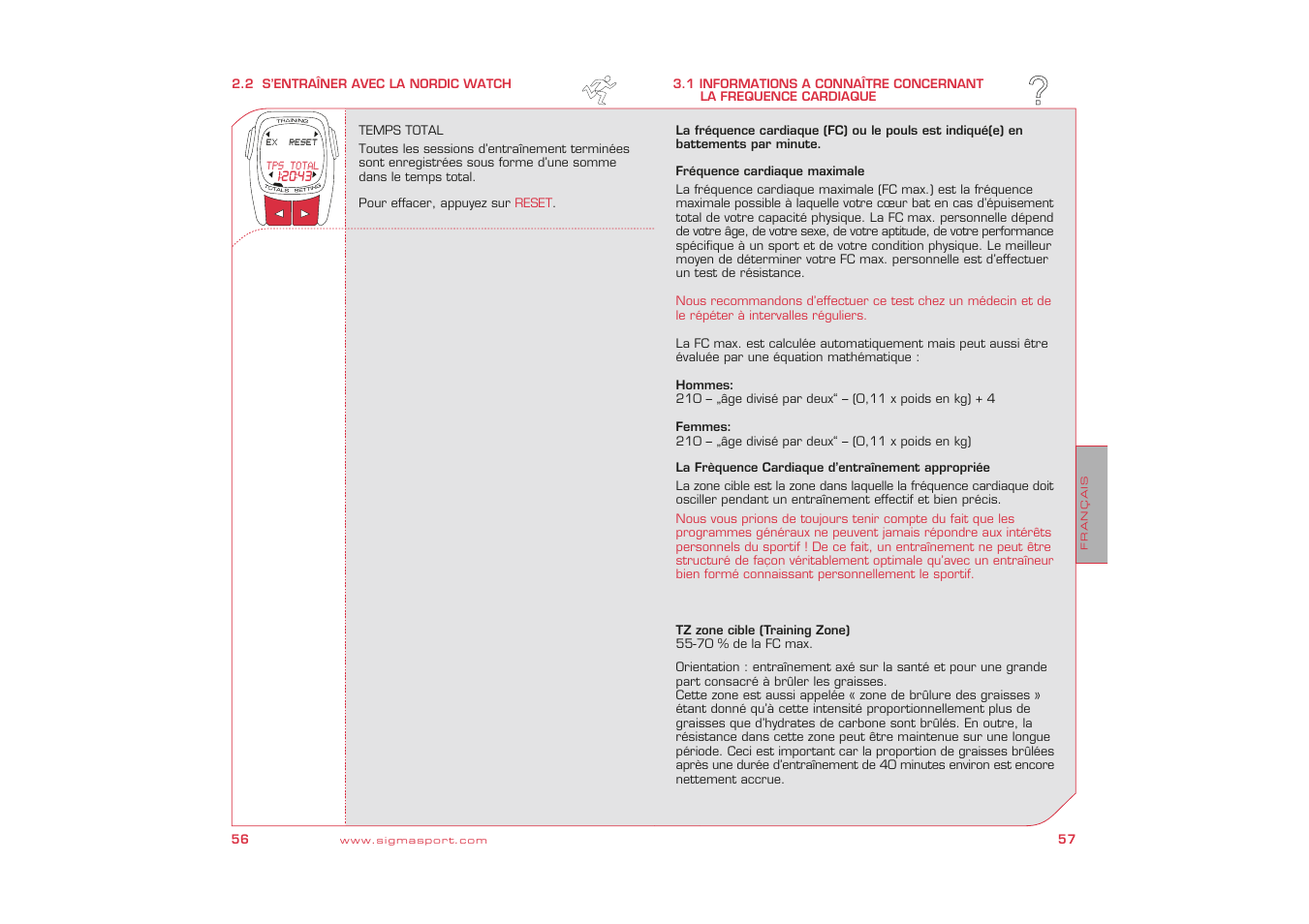 SIGMA Nordic Watch User Manual | Page 29 / 32