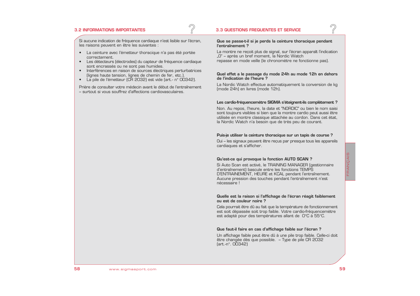 SIGMA Nordic Watch User Manual | Page 30 / 32