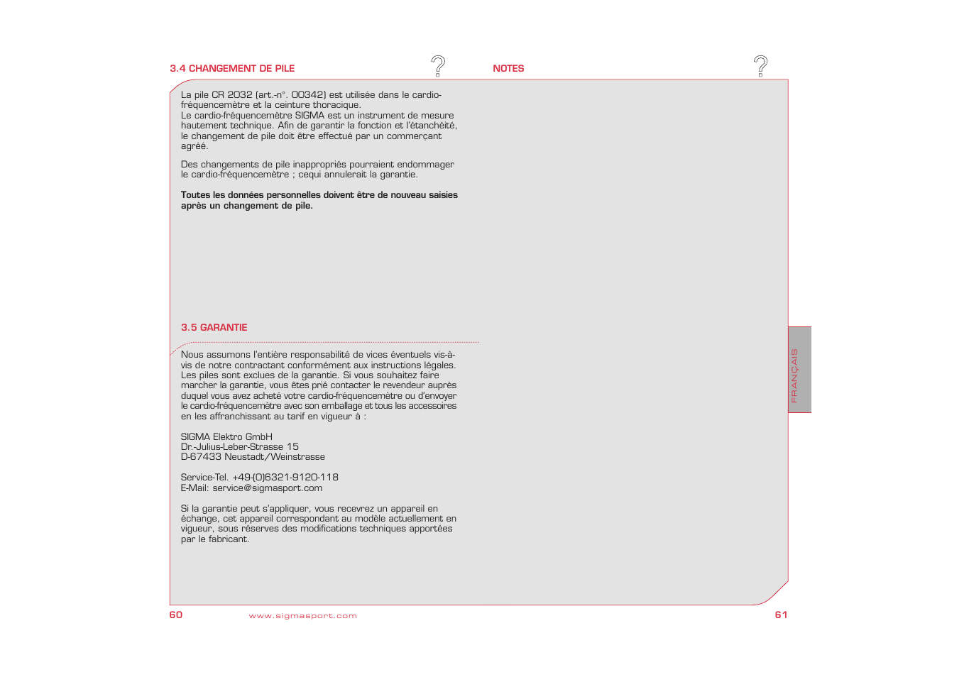 SIGMA Nordic Watch User Manual | Page 31 / 32