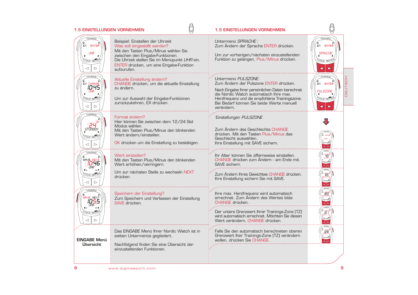 SIGMA Nordic Watch User Manual | Page 5 / 32