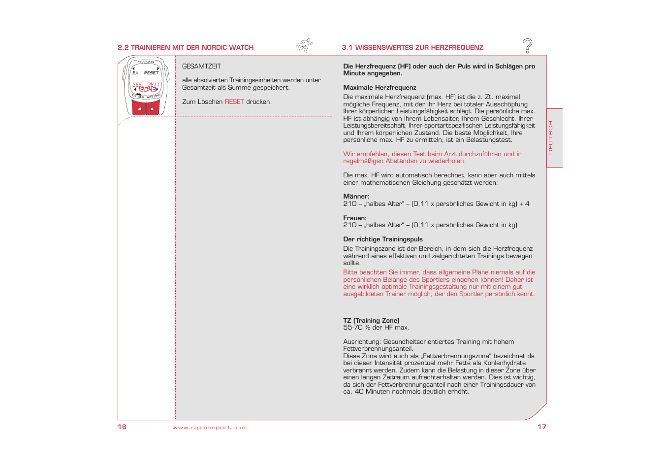 SIGMA Nordic Watch User Manual | Page 9 / 32