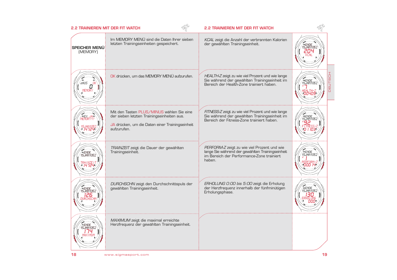 SIGMA Fit Watch User Manual | Page 10 / 38