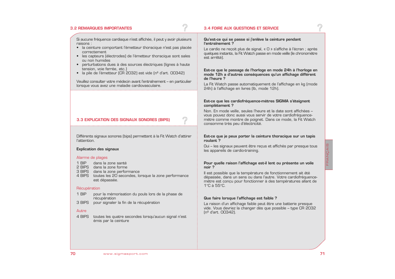 SIGMA Fit Watch User Manual | Page 36 / 38