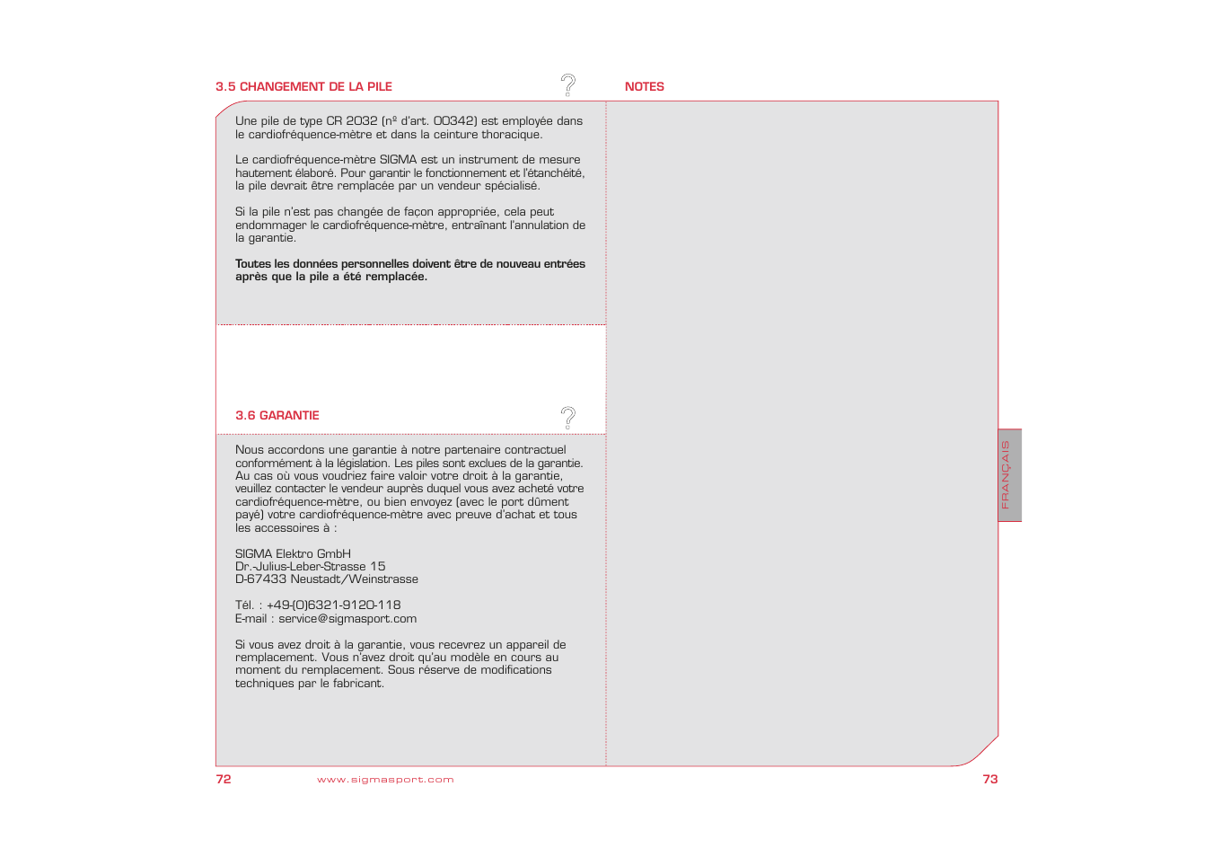 SIGMA Fit Watch User Manual | Page 37 / 38