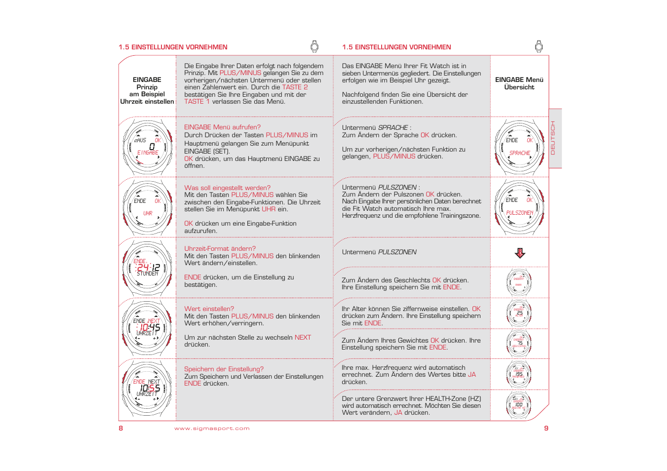 SIGMA Fit Watch User Manual | Page 5 / 38