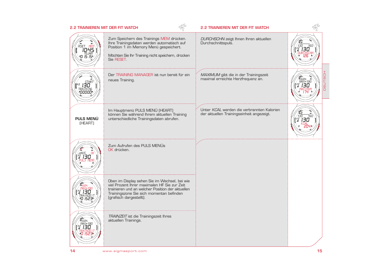 SIGMA Fit Watch User Manual | Page 8 / 38