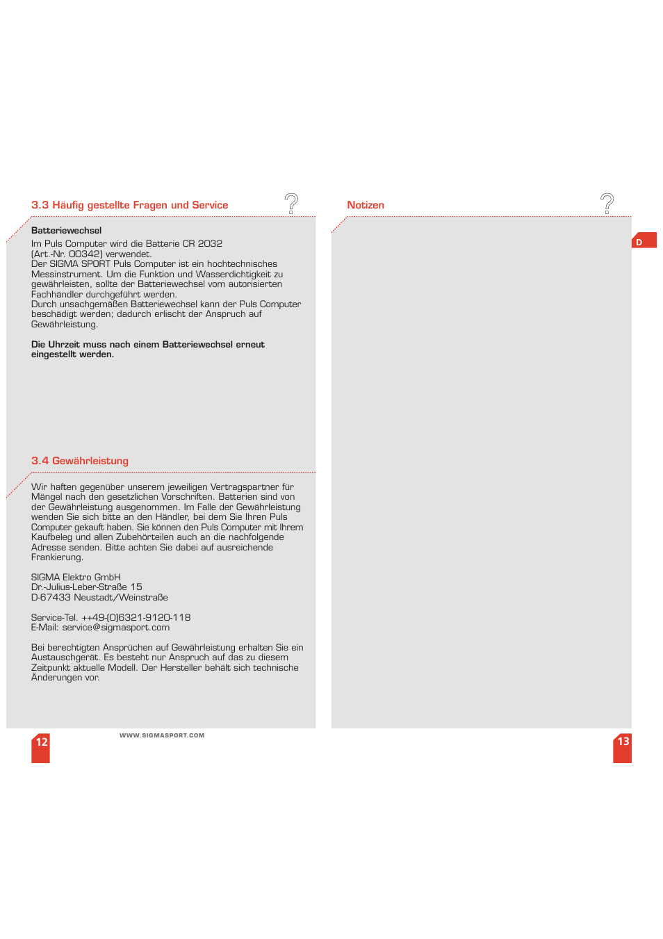 SIGMA PC 3 FT User Manual | Page 7 / 38