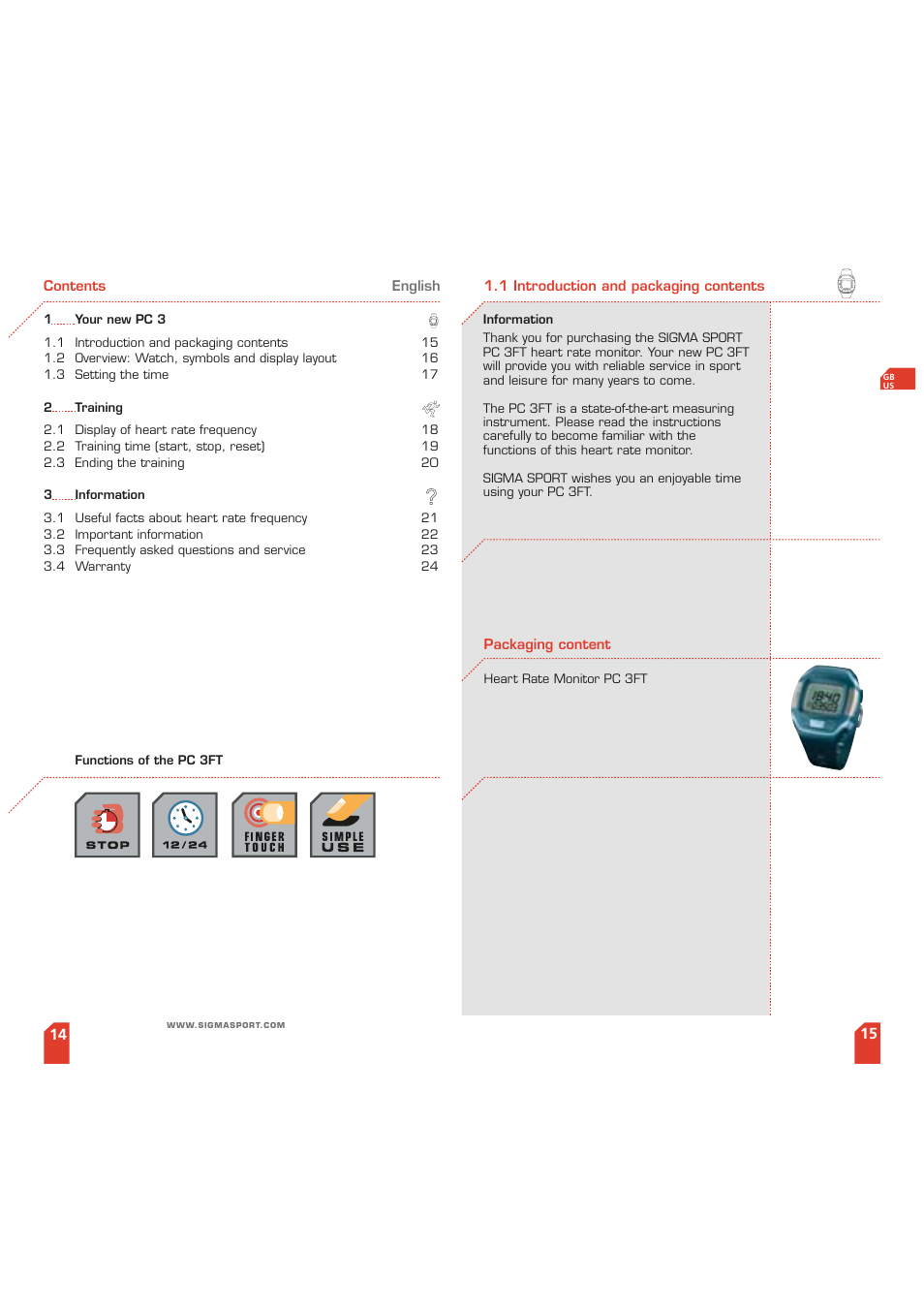 SIGMA PC 3 FT User Manual | Page 8 / 38