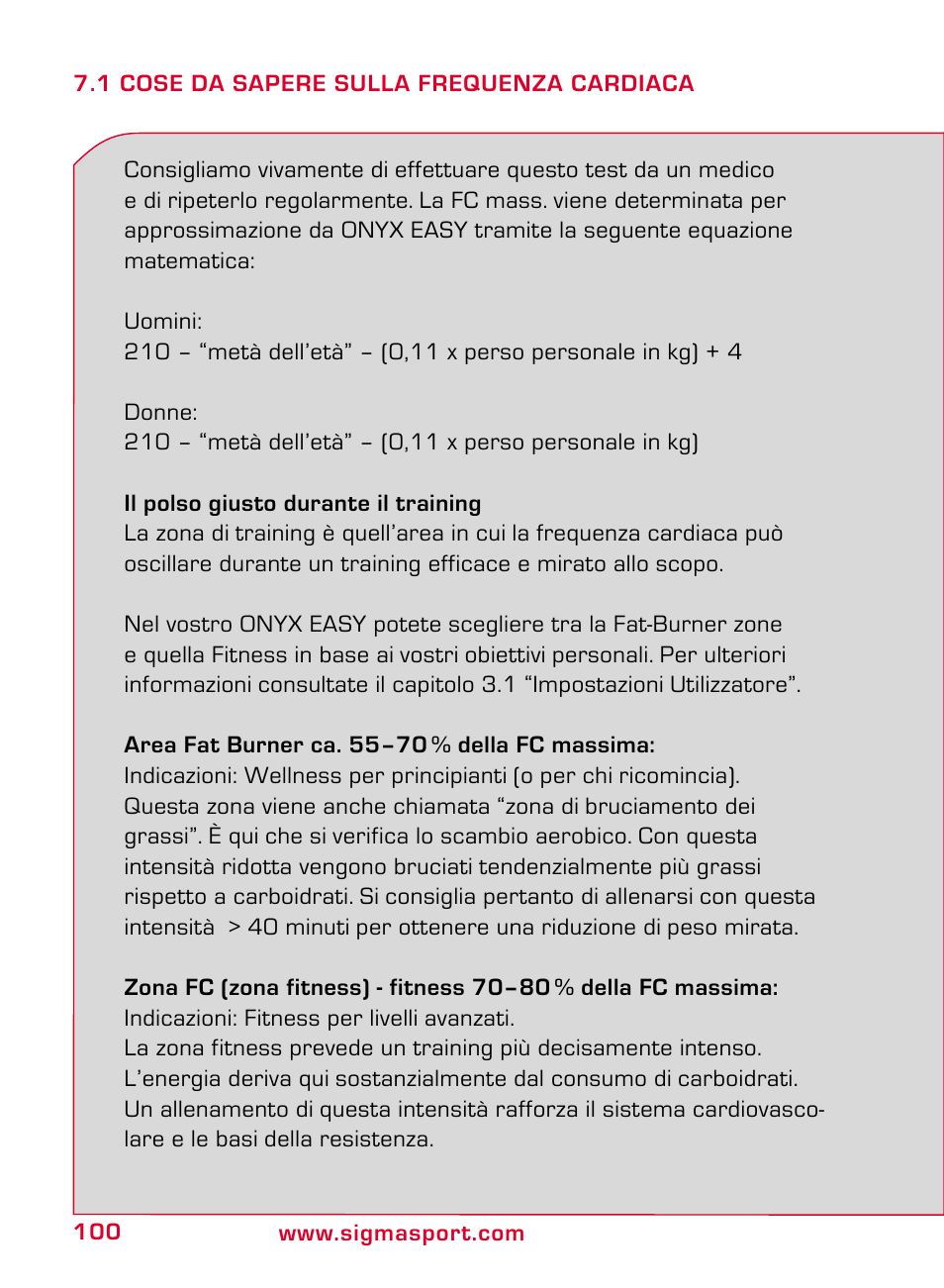 SIGMA ONYX EASY User Manual | Page 100 / 158