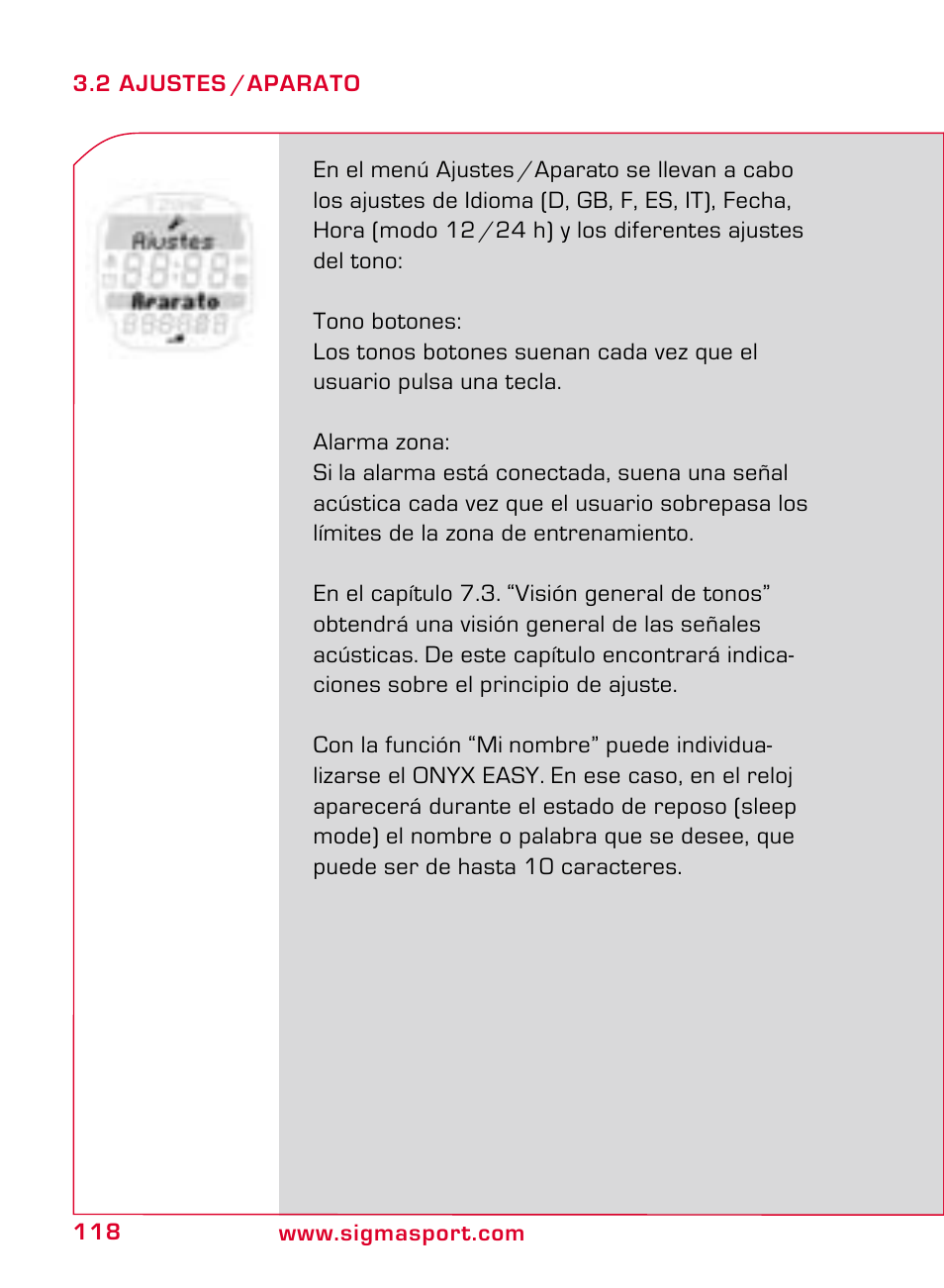 SIGMA ONYX EASY User Manual | Page 118 / 158