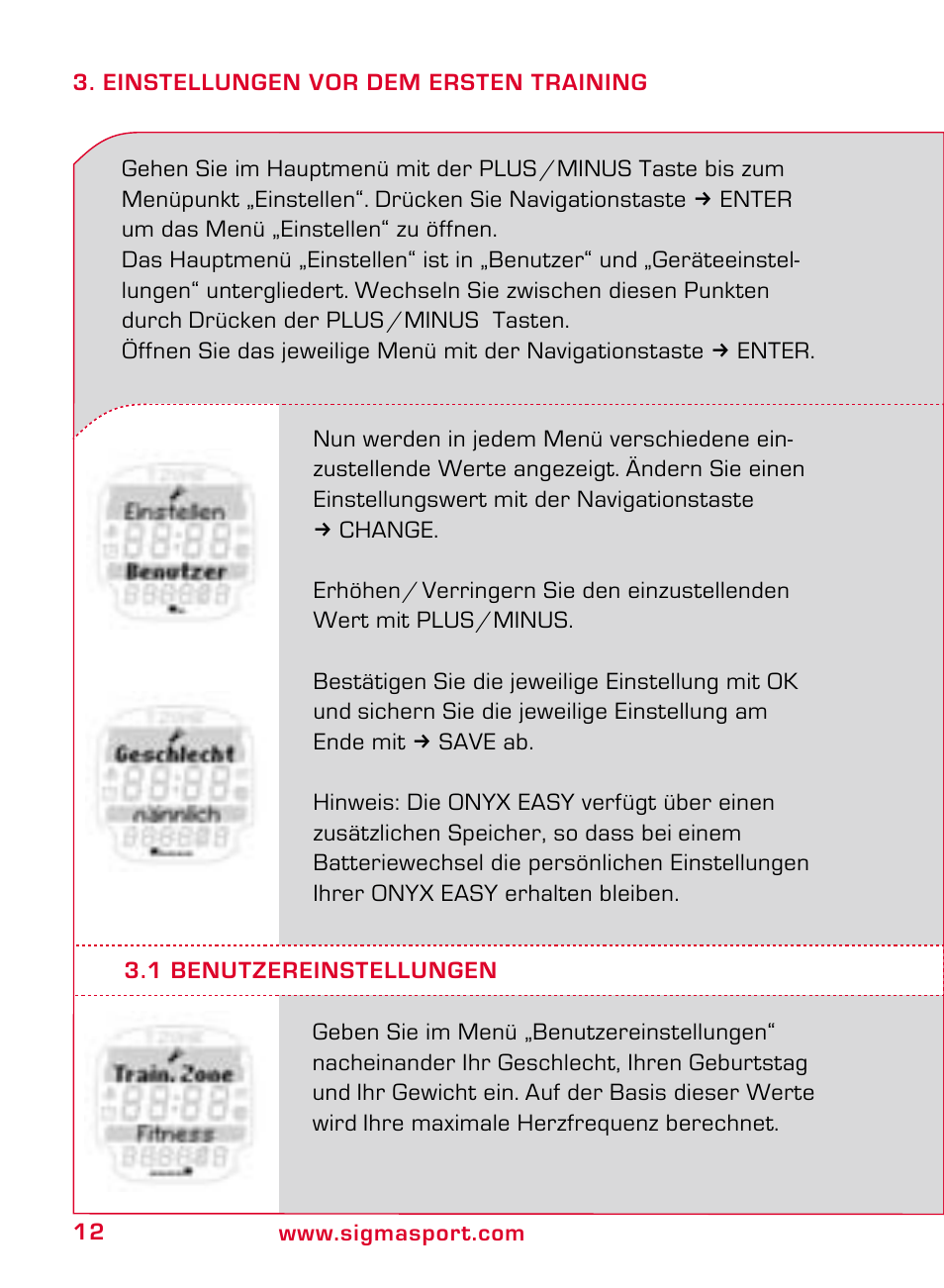 SIGMA ONYX EASY User Manual | Page 12 / 158