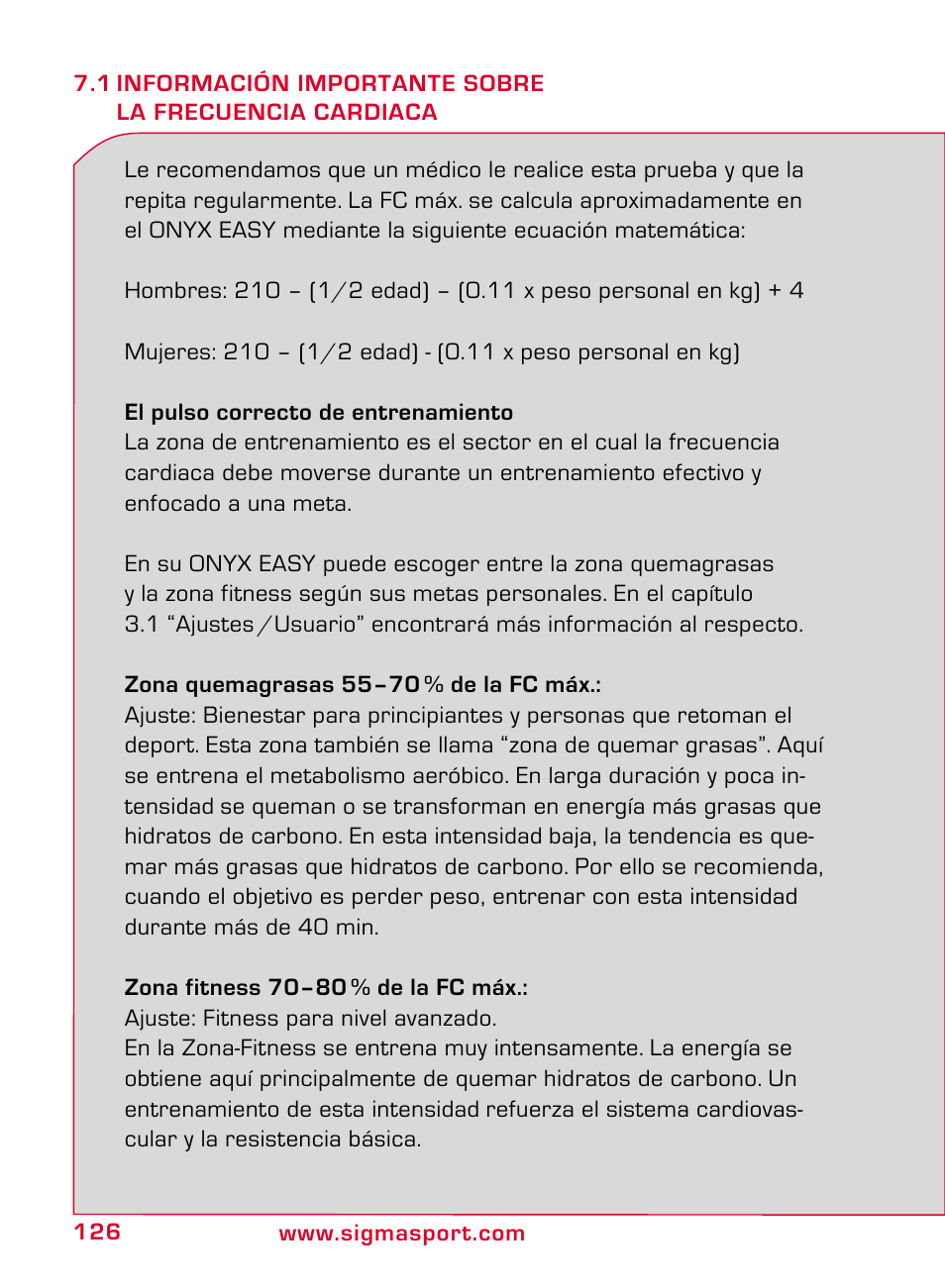 SIGMA ONYX EASY User Manual | Page 126 / 158