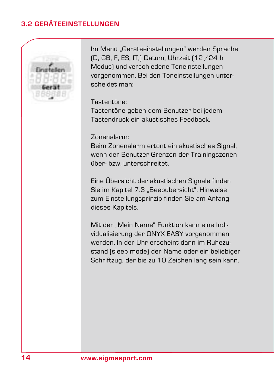 SIGMA ONYX EASY User Manual | Page 14 / 158