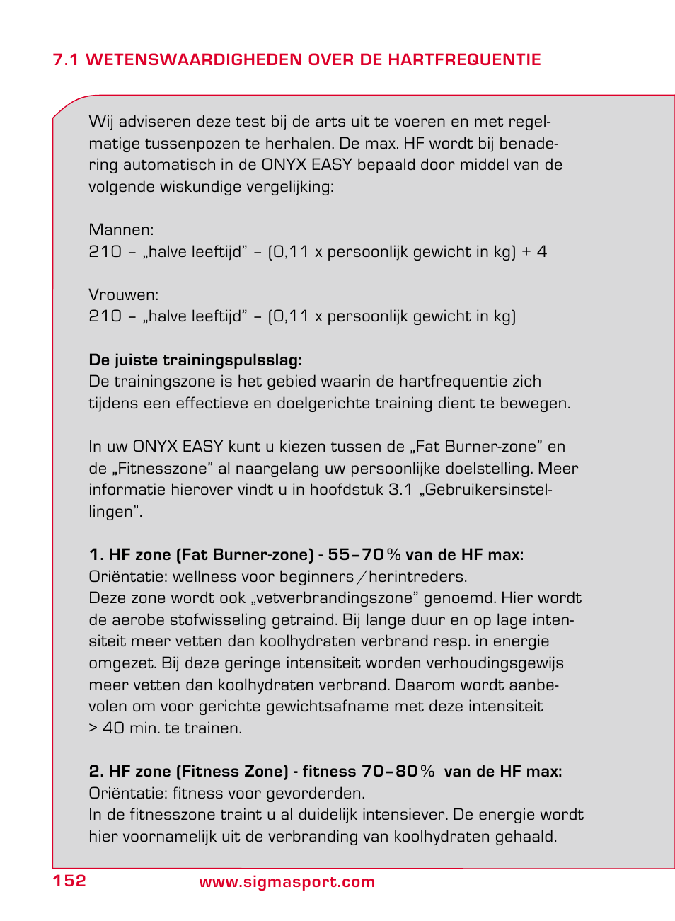 SIGMA ONYX EASY User Manual | Page 152 / 158