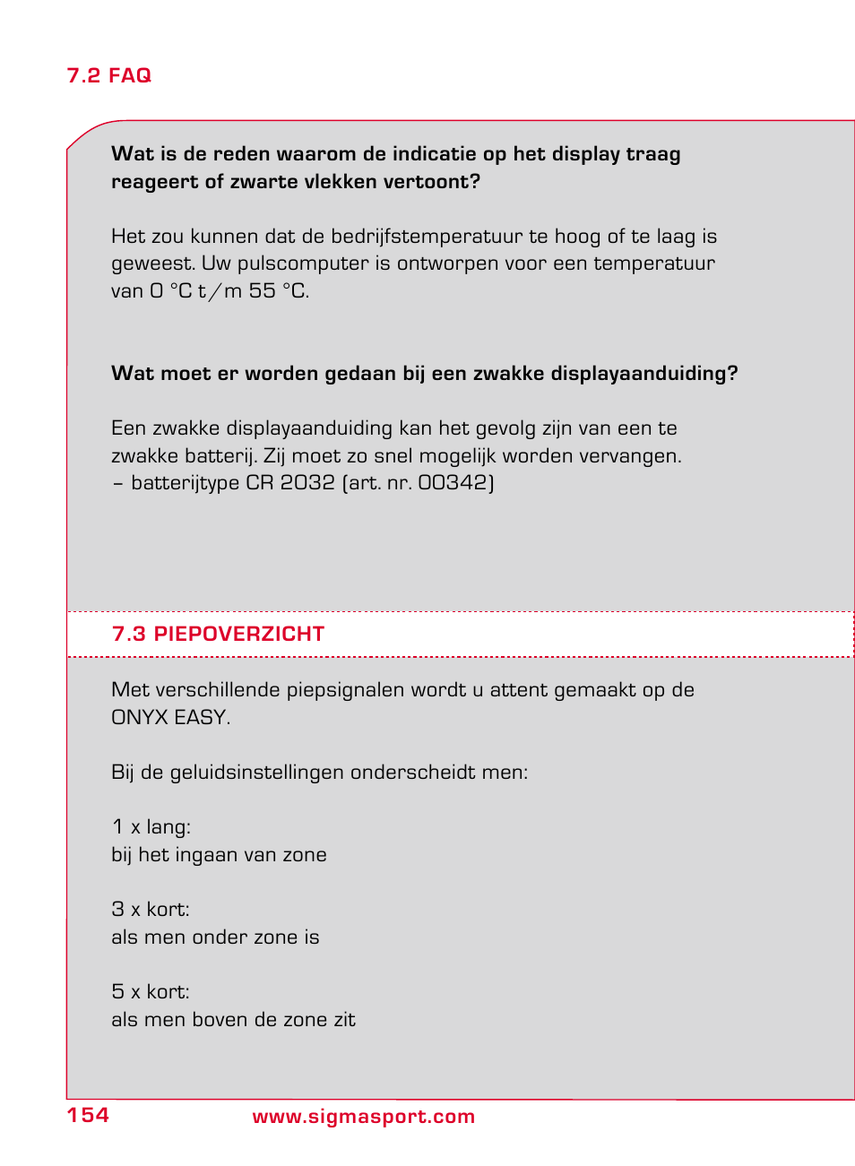 SIGMA ONYX EASY User Manual | Page 154 / 158