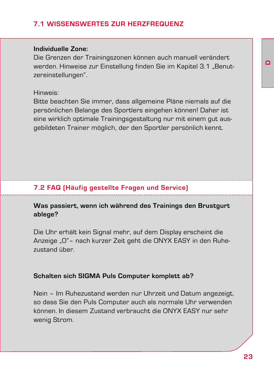 SIGMA ONYX EASY User Manual | Page 23 / 158