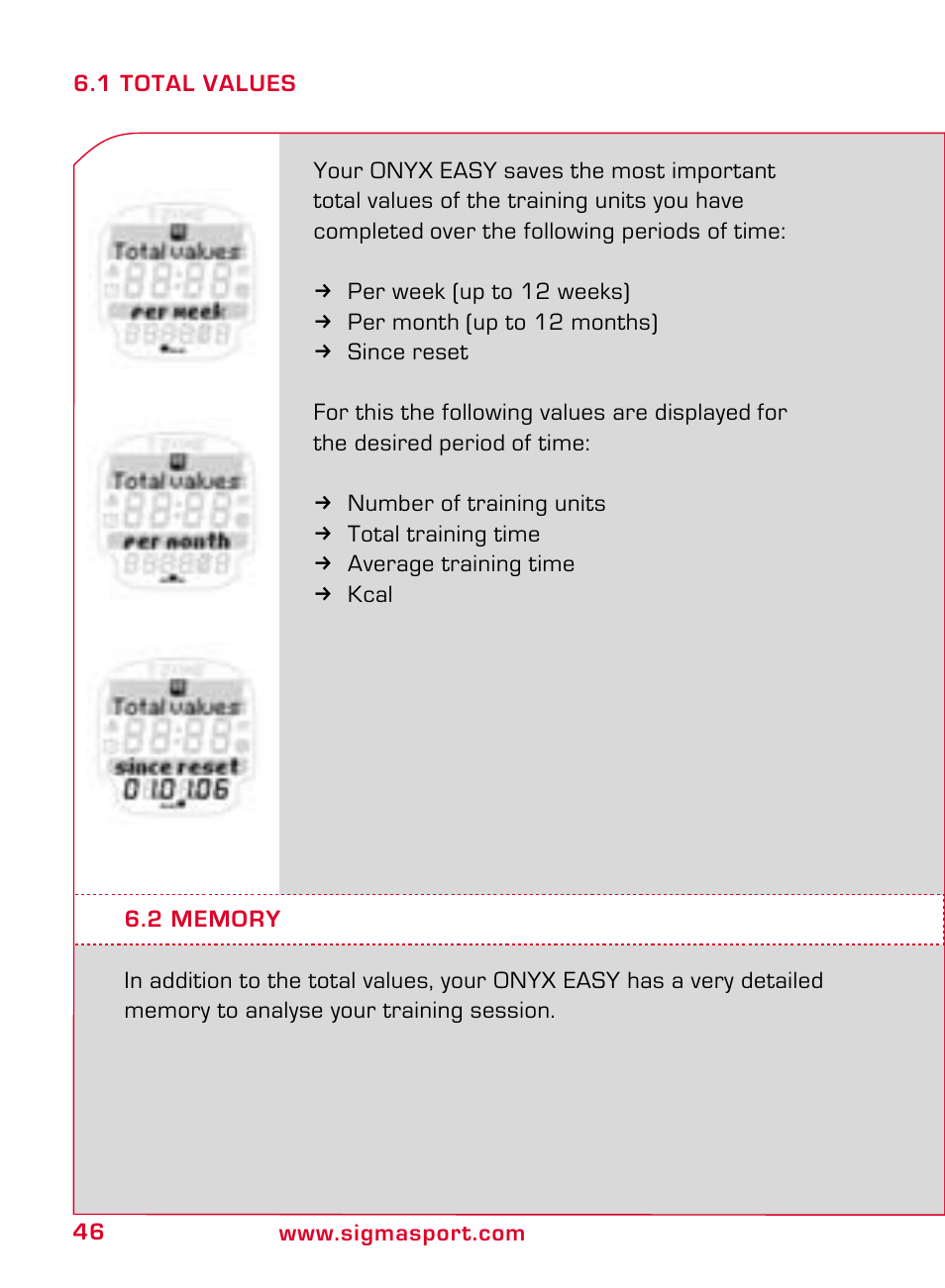 SIGMA ONYX EASY User Manual | Page 46 / 158