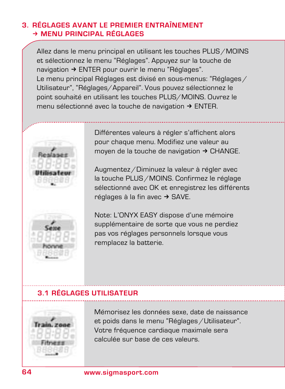 SIGMA ONYX EASY User Manual | Page 64 / 158
