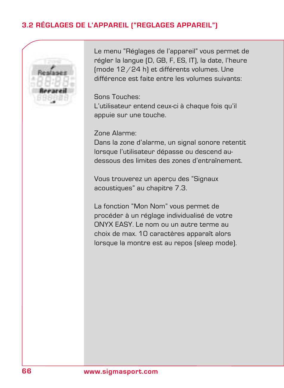 SIGMA ONYX EASY User Manual | Page 66 / 158